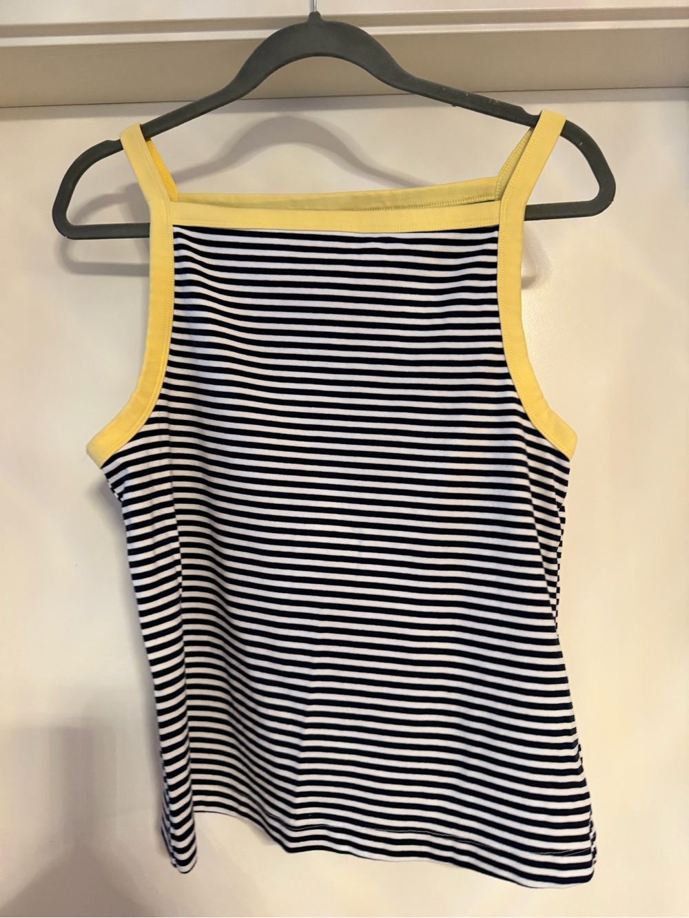 Striped Tank with Yellow Trim
